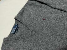 ポロラルフローレン　POLORALPHLAUREN　Vネックセーター 　子供170　　ニット　LAMBS WOOL　グレー_画像2