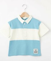 新品　3can4on(Kids)　ラガーシャツ風ポロシャツ 　ライトブルー 140cm 定価2189円_画像1