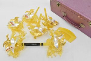 (646M 1102M15) 1円～ 簪 かんざし 婚礼 花嫁 べっ甲 鼈甲 髪飾り ヘアアクセ パール 鶴 和装 小物