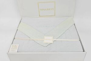 (659P 1115M19) 1円～ 未使用 Nina Ricci ニナリッチ 綿パイル敷パッド 100×205ｃｍ ブルー 寝具