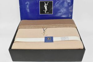 (661P 1121M16) 1円～ 未使用 Yves Saint Laurent イヴィサンローラン 140×200ｃｍ 毛布 ブランケット リバーシブル ブラウン 寝具