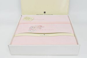 (661P 1121M15) 1円～ 未使用 PIERRE BALMAIN 綿毛布 140×200ｃｍ ブランケット バラ ピンク 寝具