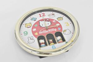 (662L 1122M5) 1円～ サンリオ Hello Kitty ハローキティ からくり時計 壁掛け時計 アナログ レトロ