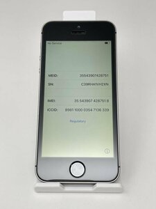 261【ジャンク品】 iPhoneSE 64GB Apple 国内版SIM フリー スペースグレイ バッテリー91%