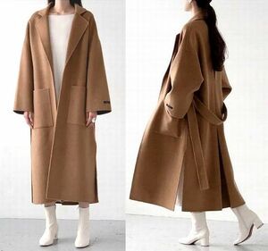 定価39,380円 極美品 Na.e ナエ HAND MADE Back Tack Coat ウール カシミヤ バックタック コート ロング ガウン Camel