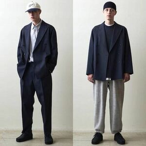  regular price 29,700 jpy beautiful goods Steven Alan Stephen Alain LIGHT VIN TWILL W6 2B JACKET wool tsu il double jacket NAVY