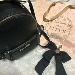 【せなち。様専用】Maison de FLEUR リボンMリュック ブラック