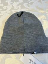グレー　新品　カルバンクラインジーンズ　CALVIN KLEIN キャップ 帽子　ニット帽_画像3