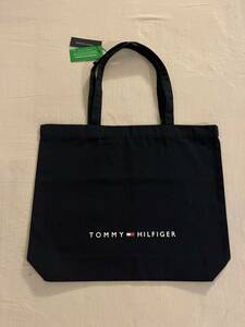 男女兼用！２０２３　新作　しっかり素材　新品TOMMY トミーヒルフィガー エコトートバッグ トートバッグ　キャンバス　ダークネイビー