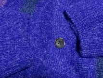 ☆　NYUDROP　ニュードロップ カーディガン XL タグ付き新品 厚手 青紫系カラーストライプ 大き目オーバーサイズデザイン シャギーニット_画像6
