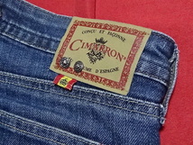 ★　CIMARRON JEANS　青紺　シマロンジーンズ ストレッチ コットンパンツ デニム　34/27　スペイン製　ブーツカット_画像3