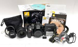 DRM-MIX-156★１円～中古品/現状品/通電確認済【Nikon ニコン】 ★カメラ D5300 18-55 VR II Kit ★レンズ AF-S NIKKOR 35mm F1.8G DX 