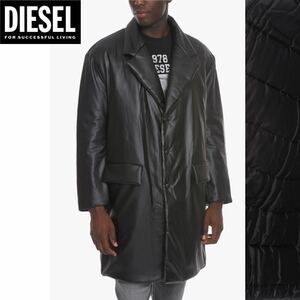 新品 未使用 タグ付き ★定価99,000円 DIESEL ディーゼル メンズ Sサイズ パデッド ロング コート ジャケット アウター ブラック 06