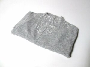 【COMFO-STRAIN コンフォストレイン】グレー系・長袖・アンゴラ混・刺繍付きセーター・Lサイズ!