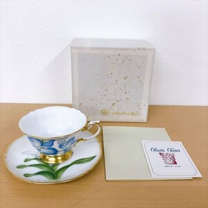 148*大倉陶園 ティ－碗皿 カップ＆ソーサー バンダ セルレア 蘭花譜 未使用品