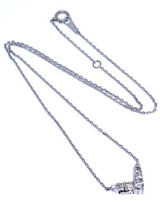 【即決】 京セラ クレサンベール PT900/850 ダイヤモンド ペンダント ネックレス D:0.14ct 0.20ct プラチナ 4.3g