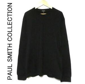 正規品 美品 PAUL SMITH COLLECTION ポールスミスコレクション エルボーパッチ クルーネックウールニット セーター M 黒 ブラック