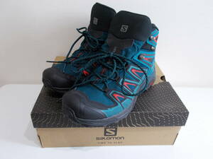 salomon /サロモン/X URTLA ３MID GTX/トレッキングシューズ　ゴアテックス シアン×レッド 25.5 ミドルカット