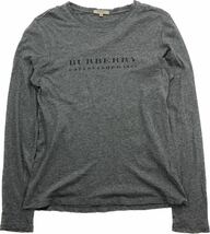 BURBERRY LONDON ☆ ロゴ プリント 長袖 Tシャツ カットソー グレー S スタイリッシュ 大人カジュアル 定番 人気 バーバリー ■S2626_画像3