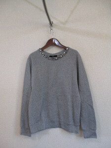 AZURbymoussy gray biju- attaching long sleeve sweatshirt (USED)110218