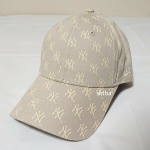 NEW ERA New Era lady's 9FORTY cap hat NYyan Keith beige cream white monogram woman 