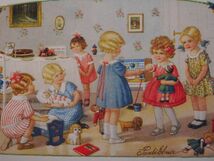 アンティークポストカード*お人形とパーティー、少女たち　エブナーPauli Ebner_画像1