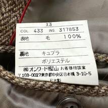 1円【極美品】J.PRESS ジェイプレス Harris Tweed ハリスツイード テーラードジャケット ブレザー くるみボタン 胡桃 茶 ブラウン 2XL〜3XL_画像10