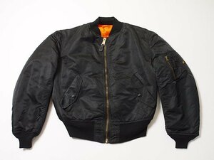 オールド◆　90s　USA製　ALPHA　アルファ　MA-1　フライトジャケット　Mサイズ　黒　ブラック　エアフォース　Alpha Industries