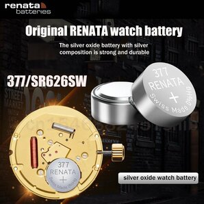 スイス製 レナータ レナタ 377 renata RENATA バッテリー ボタン電池 SR626 SW AG４ LR626 1.55v 酸化銀時計電池 水銀ゼロ renata377X 3個の画像3