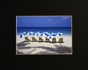 Art hand Auction ■Parasol Beach Landscape Photo Intérieur relaxant ★ Encadré format A3, Ouvrages d'art, Peinture, graphique