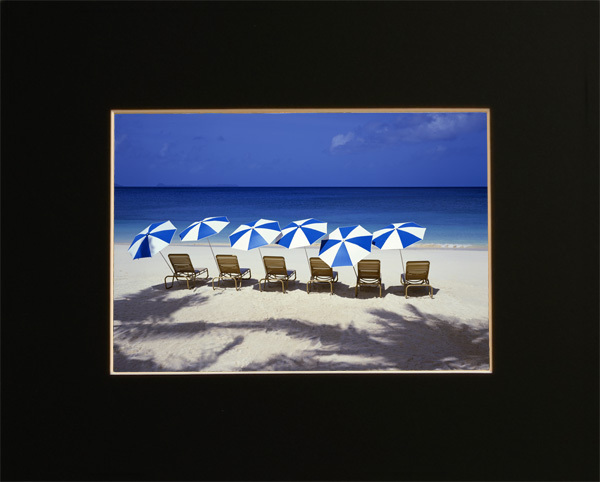 ■Parasol Beach Landscape Photo Healing Interior★With frame A3 Novi, artwork, painting, graphic