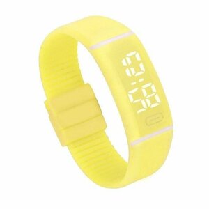 [ postage our company charge ]LED wristwatch unisex light sport running digital bangle bracele silicon W-LB02[4. yellow group ]