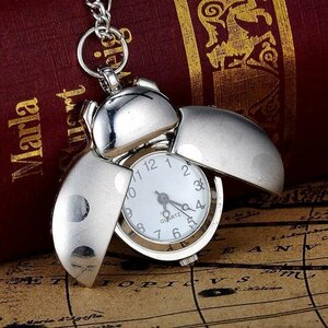 [ postage our company charge ] pocket watch key holder watch ladybug analogue antique style Vintage LS-104B-6 [ silver group ]