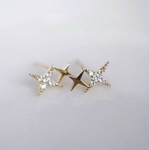  Star Jewelry stud earrings Gold color lady's accessory Korea fashion allergy free silver 925 new goods free shipping 