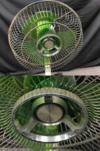 1103-200MK⑱4713 扇風機 HITACHI 日立 ヒタチ H-672 DESK FAN ファン 昭和レトロ グリーン ブラウン 家電 電化製品_画像2