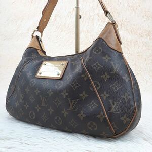 1円〜【美品】LOUIS VUITTON ルイヴィトン モノグラム テムズGM M56383 ハンドバッグ ワンショルダー ゴールド金具 プレートヌメ革