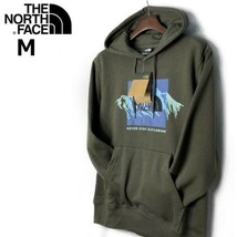 1円～!売切!【正規新品】THE NORTH FACE◆NOV GRAPHIC HOODIE パーカー US限定 裏起毛 登山 男女兼用 アウトドア(M)緑 カーキ 181130-33_画像2