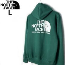 1円～!売切!【正規新品】THE NORTH FACE◆THROWBACK HOODIE プルオーバー パーカー US限定 裏起毛 男女兼用 ロゴプリント(L)緑 181130-30_画像7