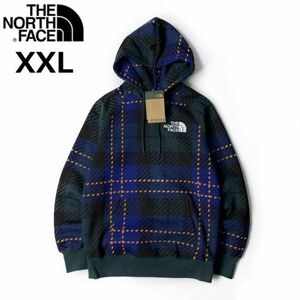 1円～!売切!【正規新品】THE NORTH FACE W HOLIDAY HOODIE パーカー US限定 上質 男女兼用 裏起毛 キャンプ(XXL)青 緑 チェック柄181130-35