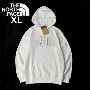 1円～!売切!【正規新品】THE NORTH FACE◆NOV HALFDOME HOODIE パーカー スウェット 立体ロゴ 男女兼用 裏起毛 ビッグロゴ(XL)白 181130-30