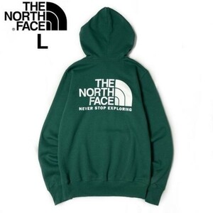 1円～!売切!【正規新品】THE NORTH FACE◆THROWBACK HOODIE プルオーバー パーカー US限定 裏起毛 男女兼用 バックプリント(L)緑 181130-30