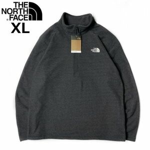 1円～!売切!【正規新品】THE NORTH FACE◆TEXTURED CAP ROCK 1/4 ZIP PULLOVER フリース 厚手ニット US限定 裏起毛(XL)グレー 181024-33