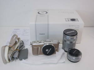 279 美品 OLYMPUS PEN E-PL10 M.ZUIKO DIGITAL ED 14-42mm/40-150mm オリンパス ミラーレス一眼 デジタルカメラ レンズ2本/箱/取説付 