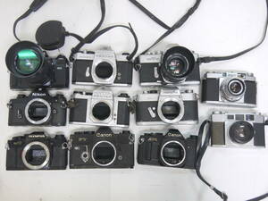 362 フィルムカメラ 11台 まとめ Nikon EM/Canon FT QL/AV-1/PENTAX SP/SV/MINOLTA SRT101SR-1/X-700/OLYMPUS WIDE-S/BEAUTY MFカメラ