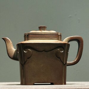 ◆羽彰・古美術◆A364時代朱泥 紫砂壺 在銘 /紫砂 煎茶道具 朱泥 茶壺