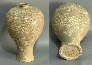 ◆羽彰・古美術◆A603朝鮮古陶 朝鮮古美術 高麗磁 李朝 高麗 高麗粉青梅瓶