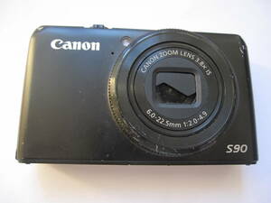 ジャンク Canon キャノン PowerShot パワーショット S90 PC-1429 ブラック デジタルカメラ デジカメ 静止画/動画 2009年