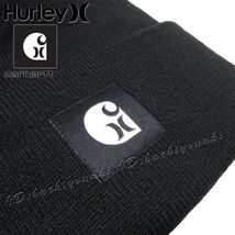 Hurley×Carhartt 新品 ハーレー カーハート ロゴパッチ ニットビーニー キャップ メンズ レディース サイズフリー ブラック ニット帽_画像3