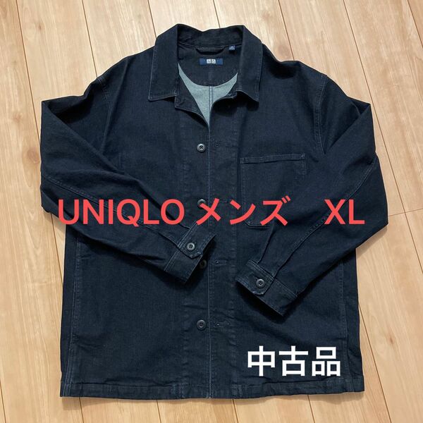 値下げしました。中古品)UNIQLO デニムジャケット　メンズXLサイズ