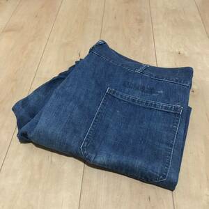 売り切り！60s 70s US.NAVY ネイビー 巻きパンツ セイラーパンツ ネイビーデニム ヴィンテージ　vintage denim